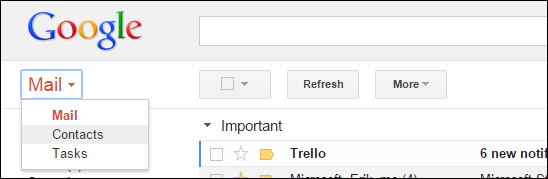 How to import contact from gmail to outlook step 1